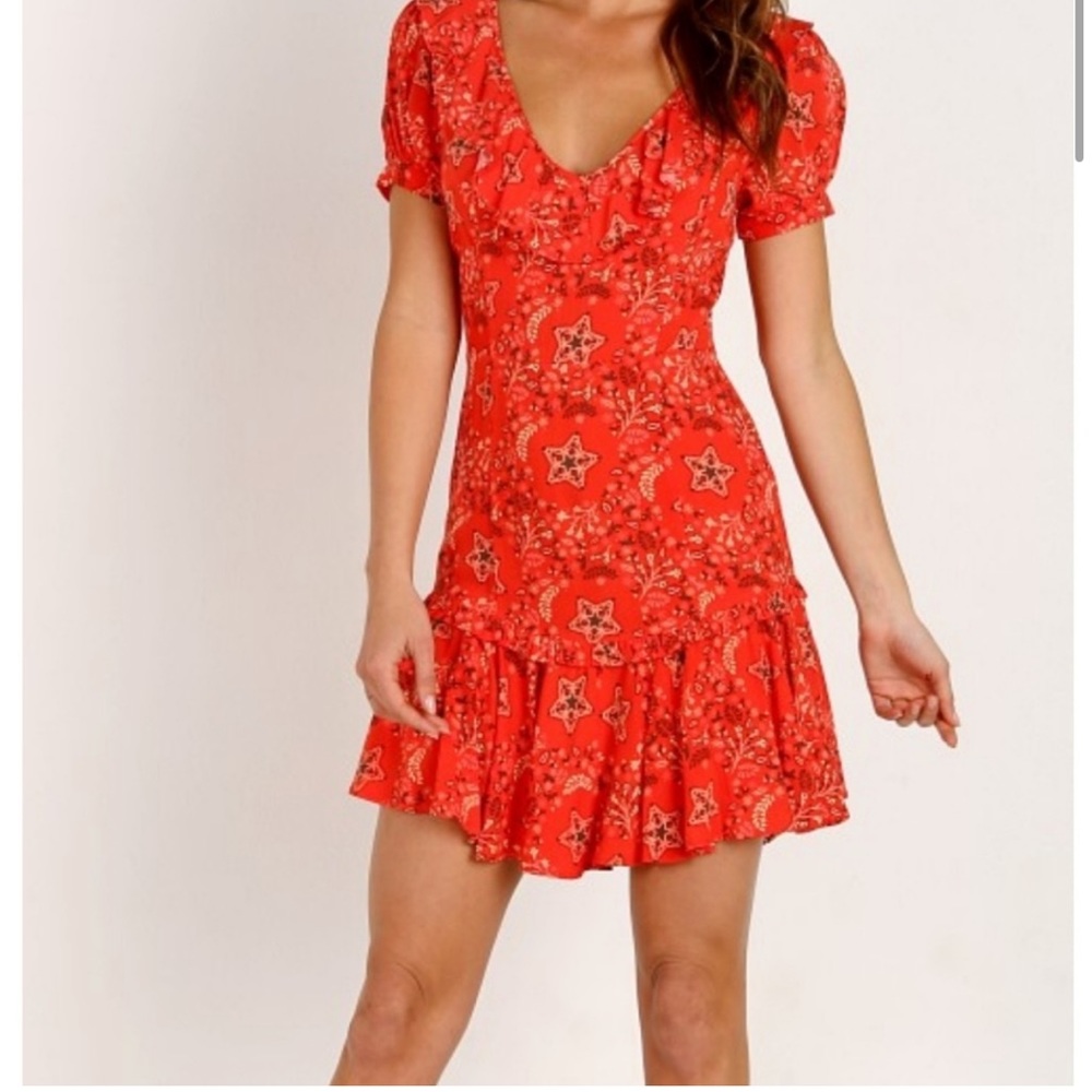 Spell Red Floral Dress